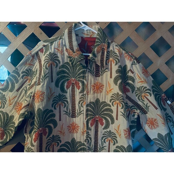 LIFESTYLE Plus 90's Y2K Woman Reversible Tapestry Palm Tree's Jacket 2X - Picture 4 of 13